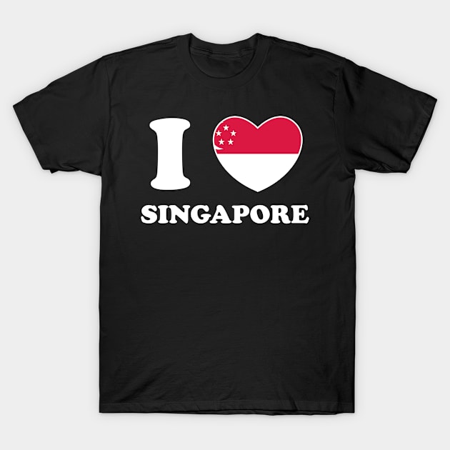 I Love Singapore Heart Flag Women Men Kids Souvenir T-Shirt by BramCrye